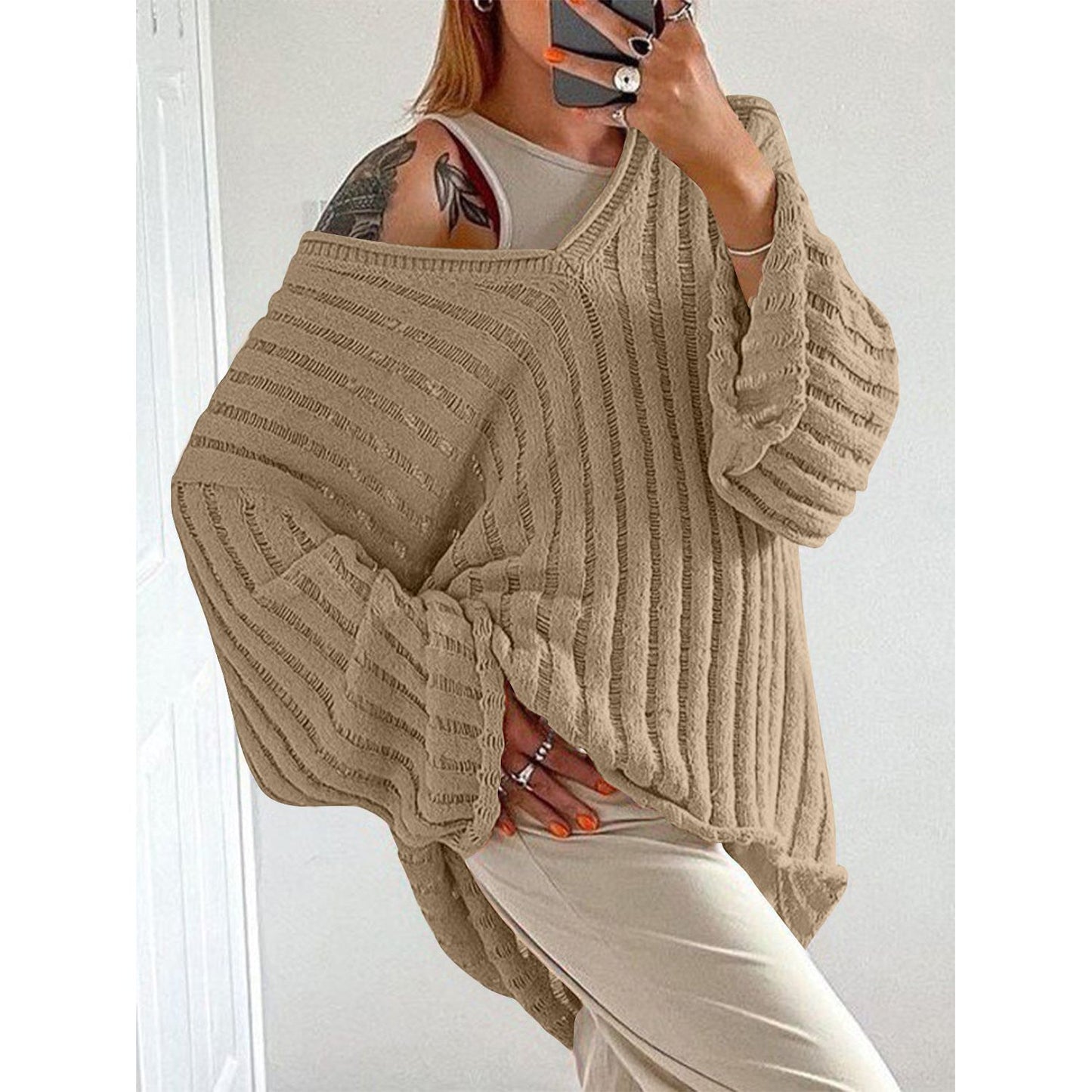 V-Neck Long Sleeve Sweater