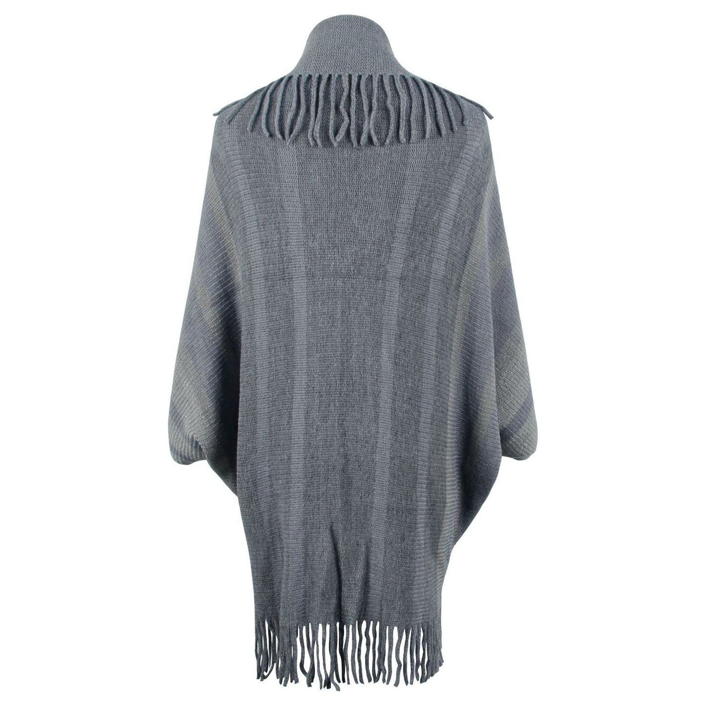 Fringe Detail Open Front Poncho