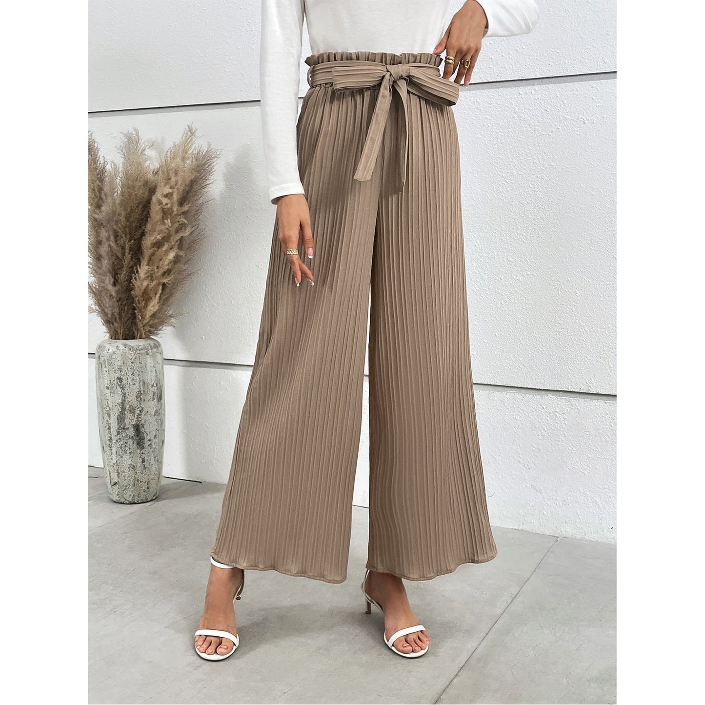 Honey Tied Wide Leg Long Pants