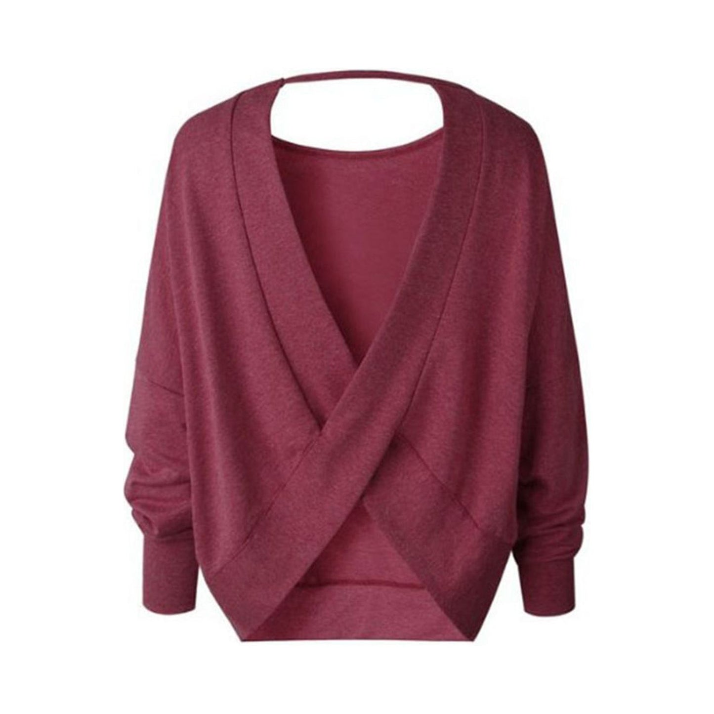 Backless Round Neck Long Sleeve Sweatshirt