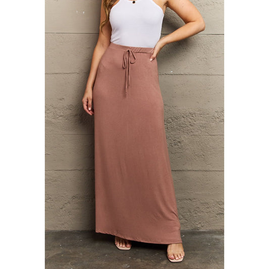 Culture Code For The Day Full Size Flare Maxi Skirt in Chocolate