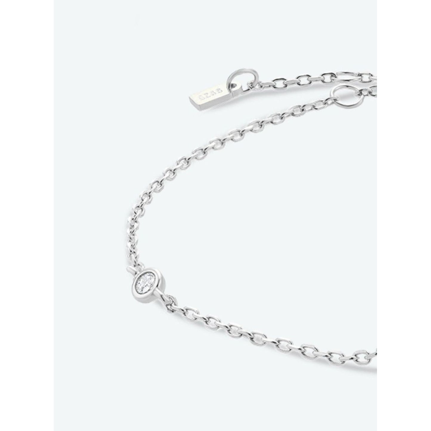 V To Z Zircon 925 Sterling Silver Bracelet