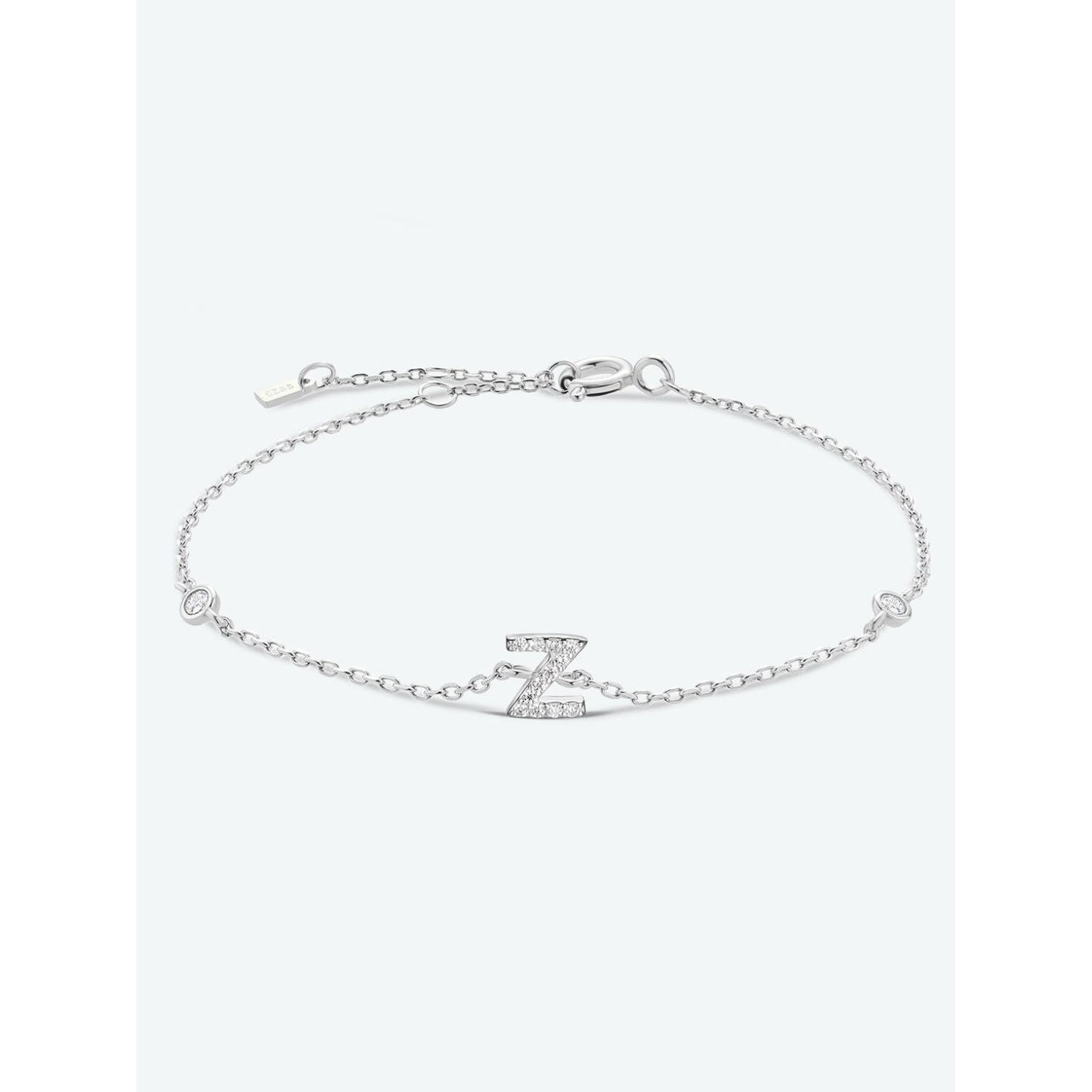 V To Z Zircon 925 Sterling Silver Bracelet