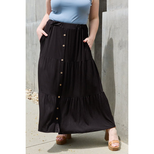 Heimish So Easy Full Size Solid Maxi Skirt