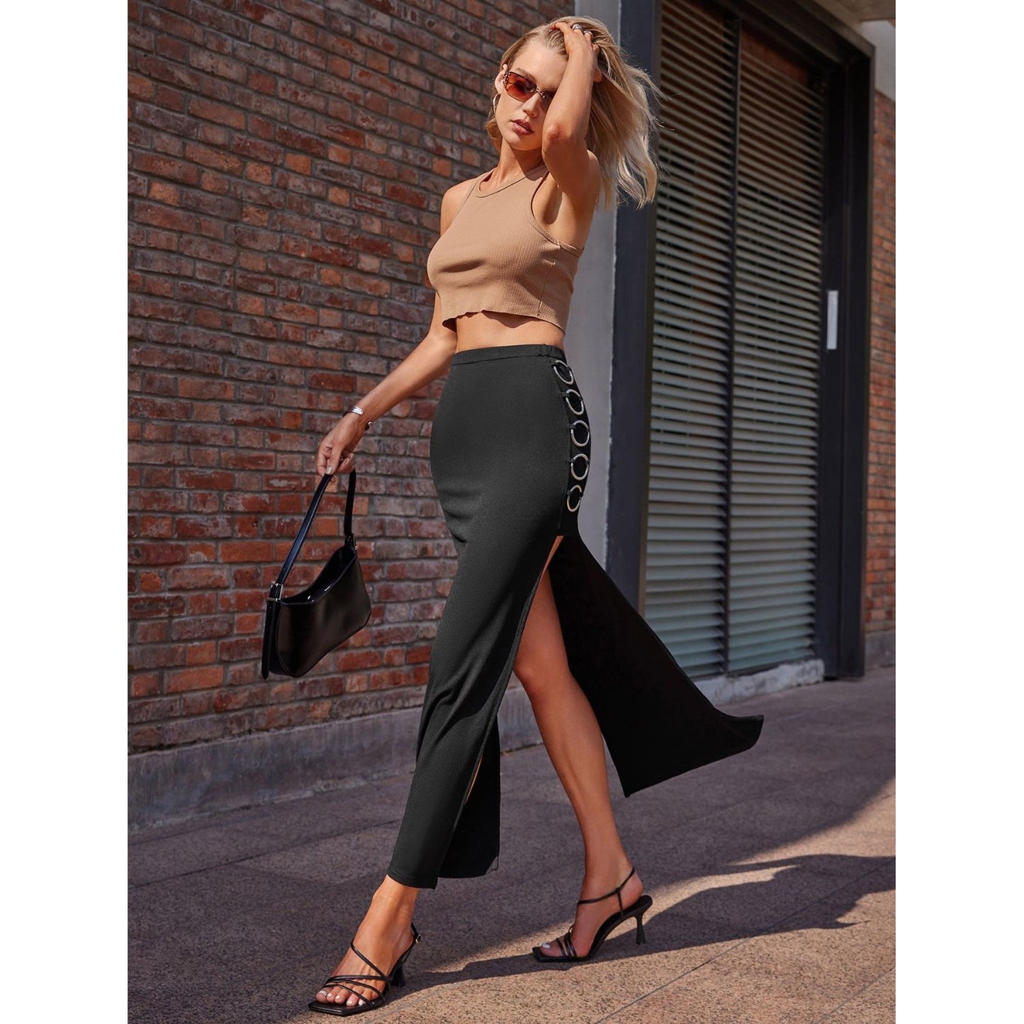 Split High Waist Skirt