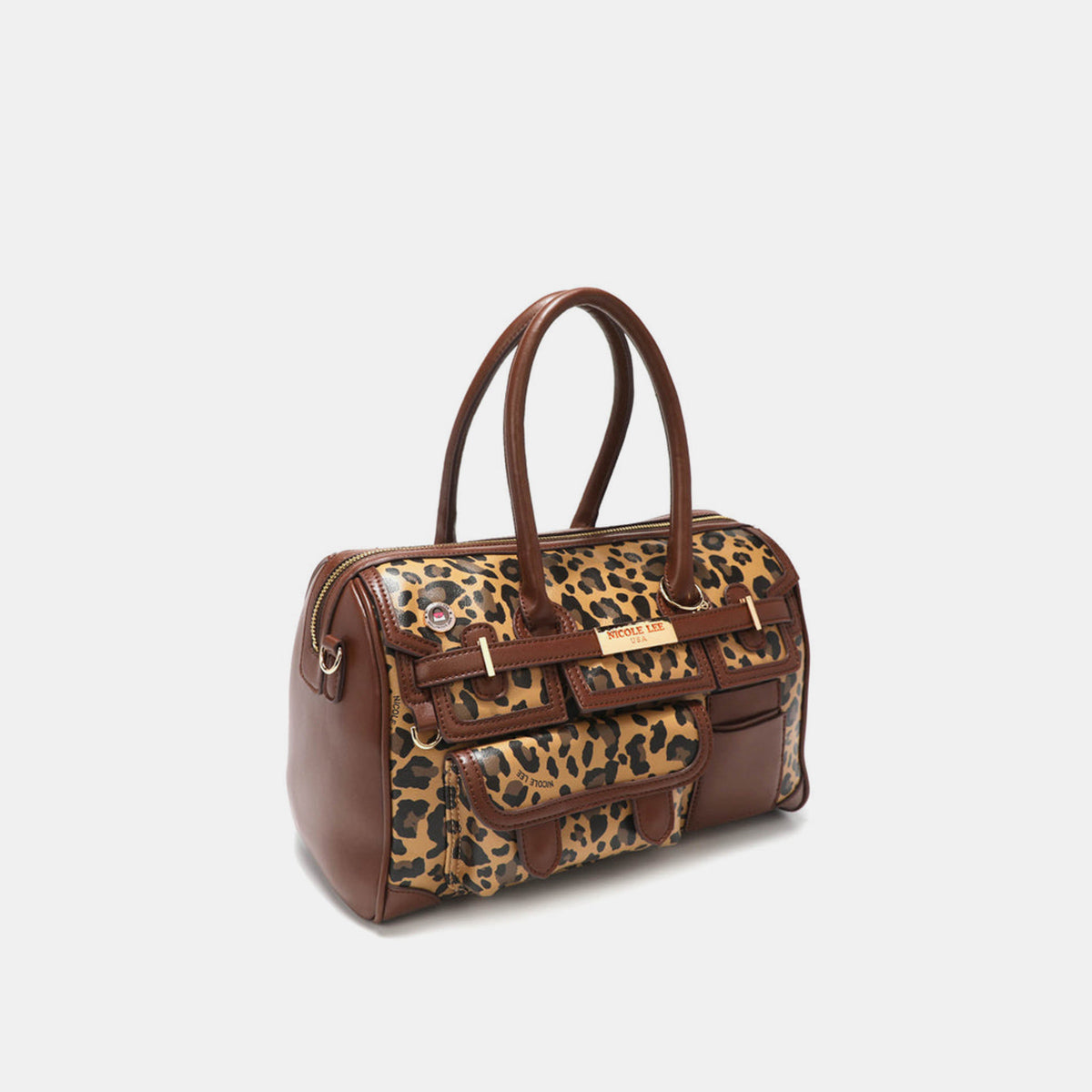 Nicole Lee USA Leopard Boston Bag