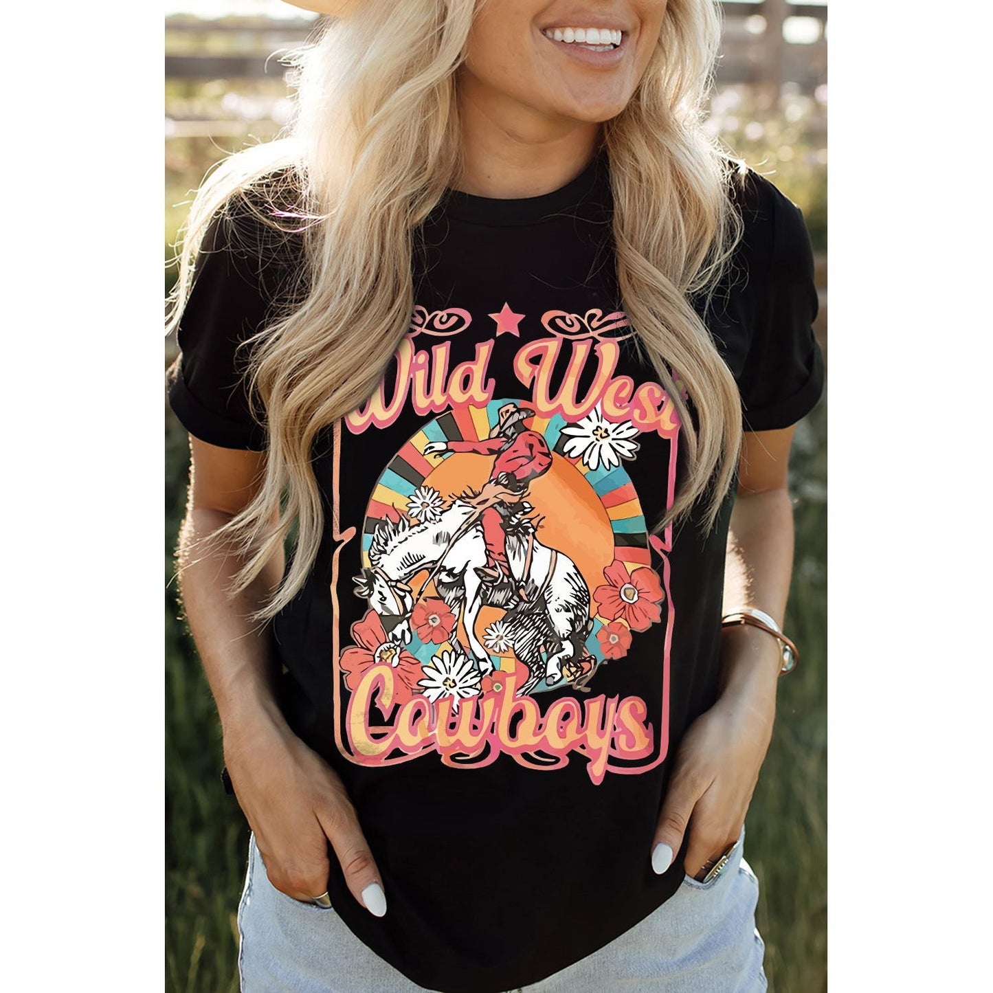 WILD WEST COWBOYS Graphic Tee Shirt