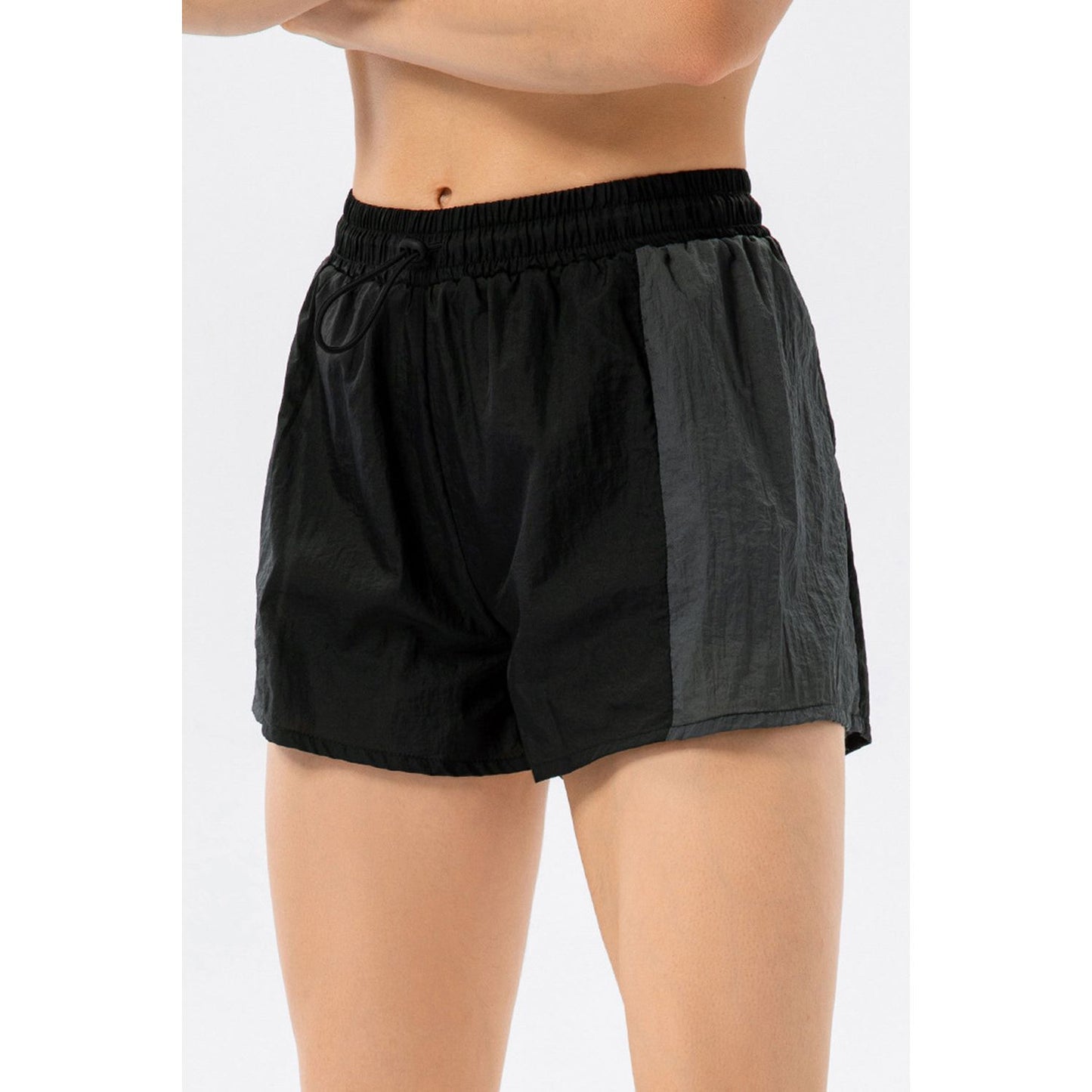 Color Block Drawstring Active Shorts