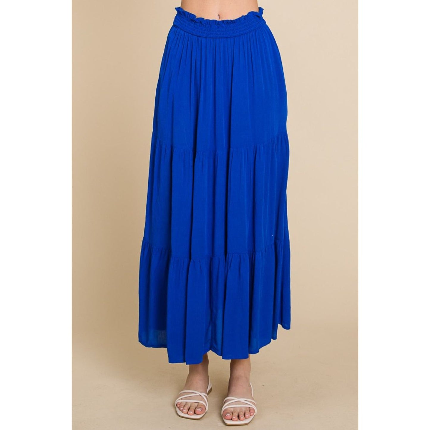 Culture Code Full Size Frill Ruched Midi Skirt