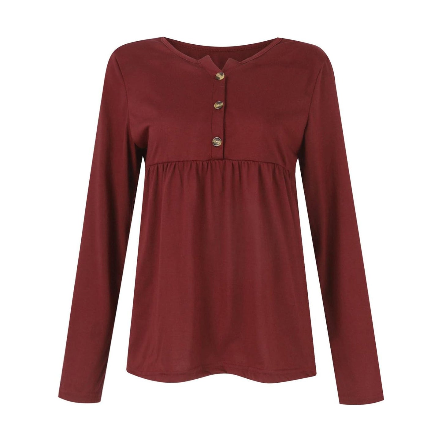 Half Button Long Sleeve T-Shirt