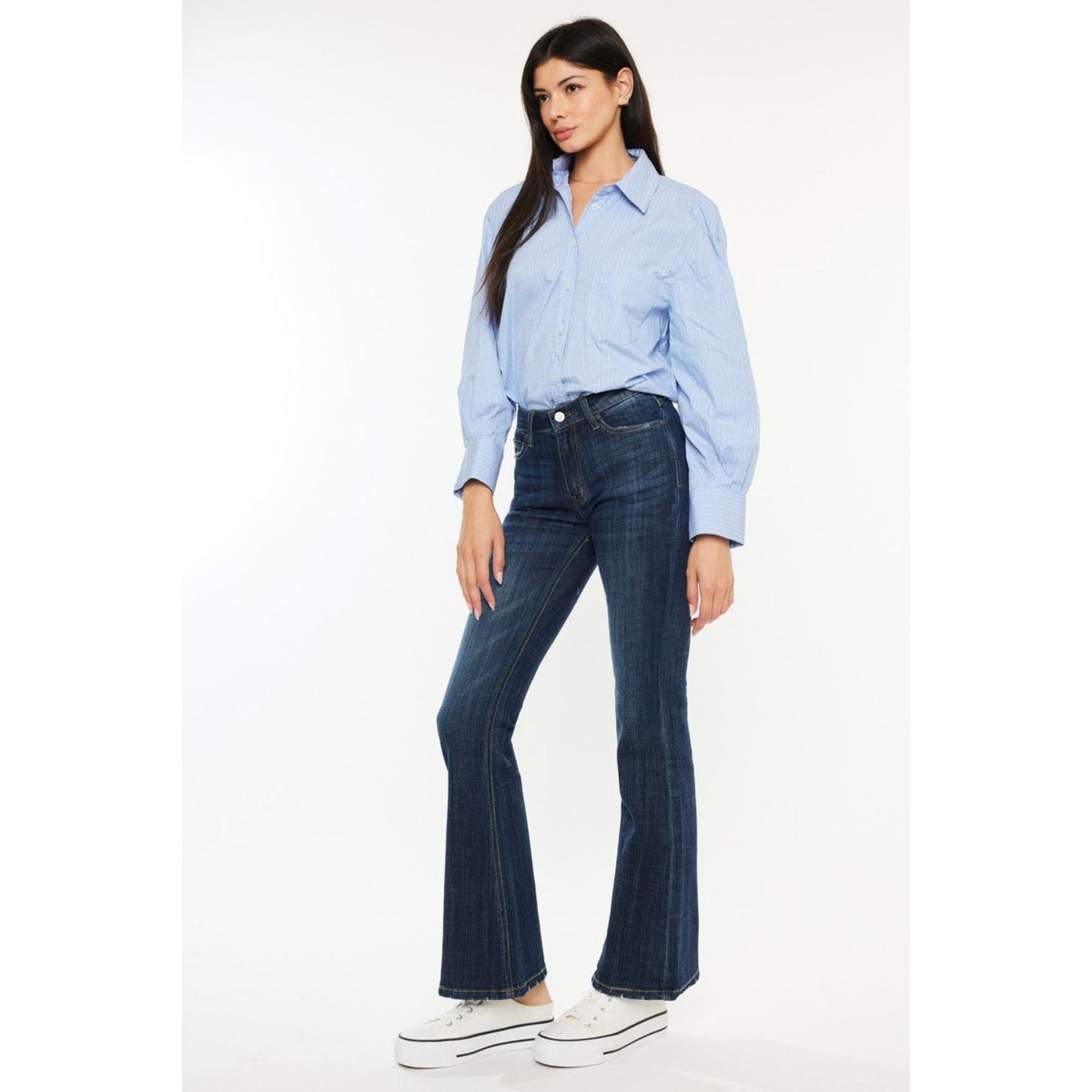 Kancan Full Size Mid Rise Flare Jeans