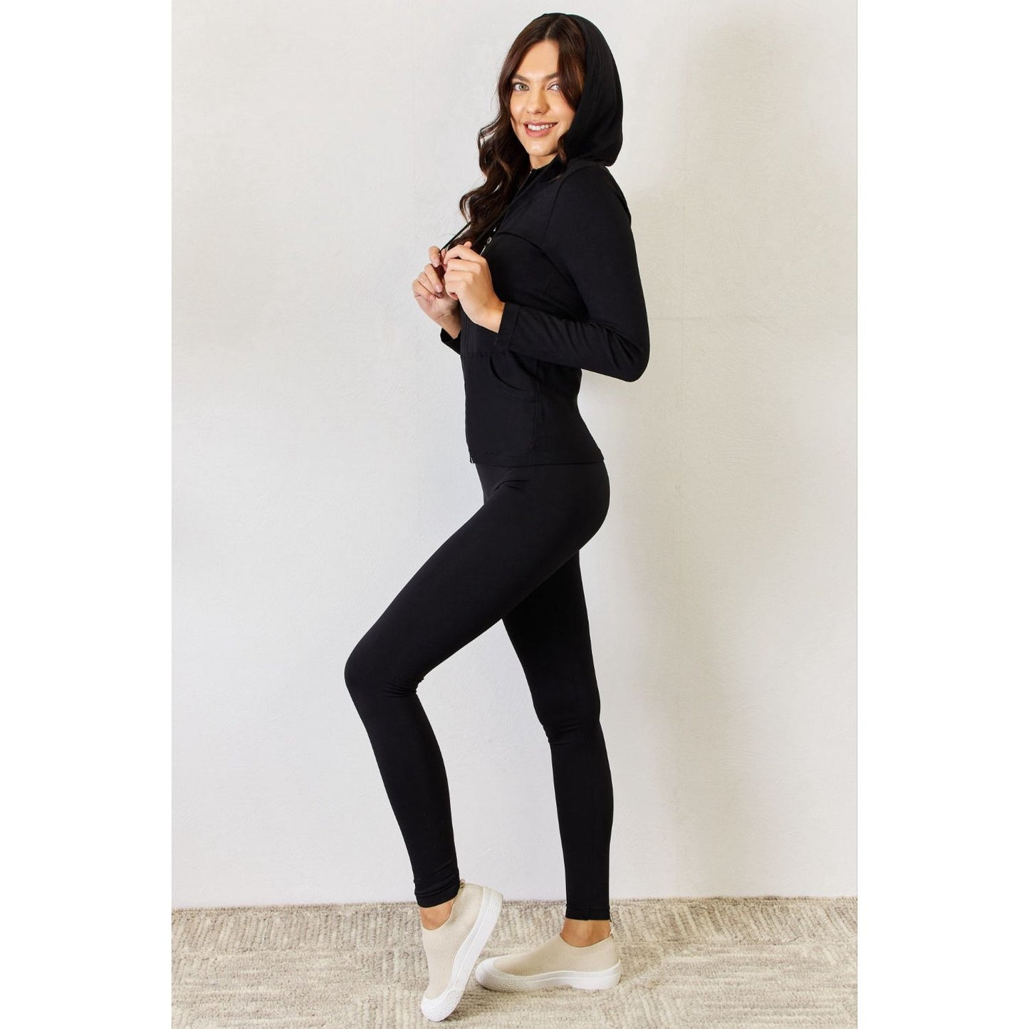 JULIA Zip Up Drawstring Hoodie and Leggings Set