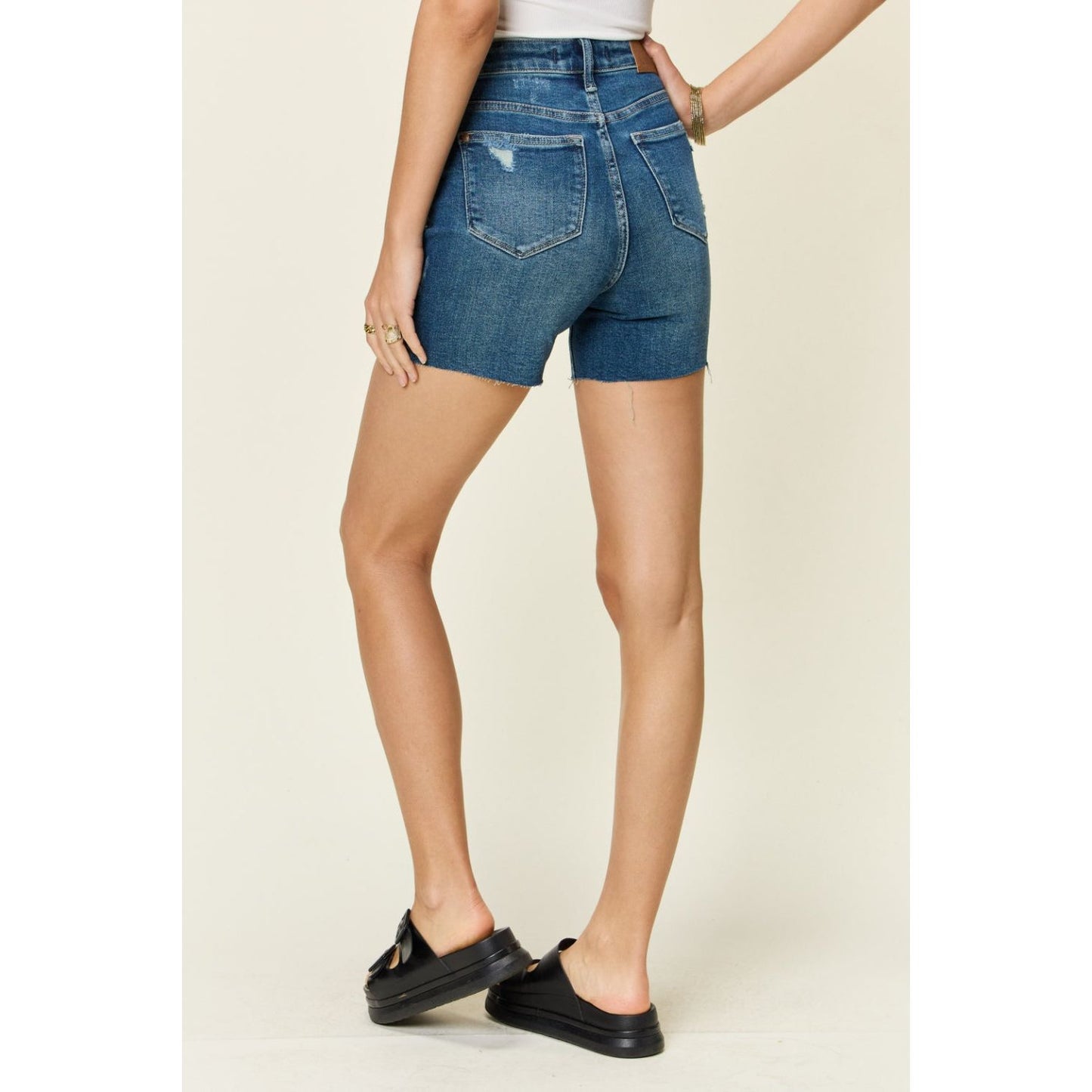 Judy Blue Full Size Tummy Control High Waist Denim Shorts