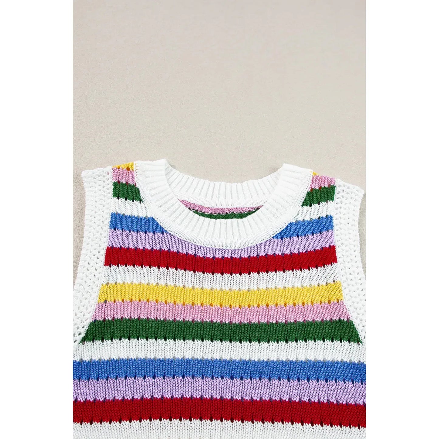 Contrast Round Neck Sweater Vest