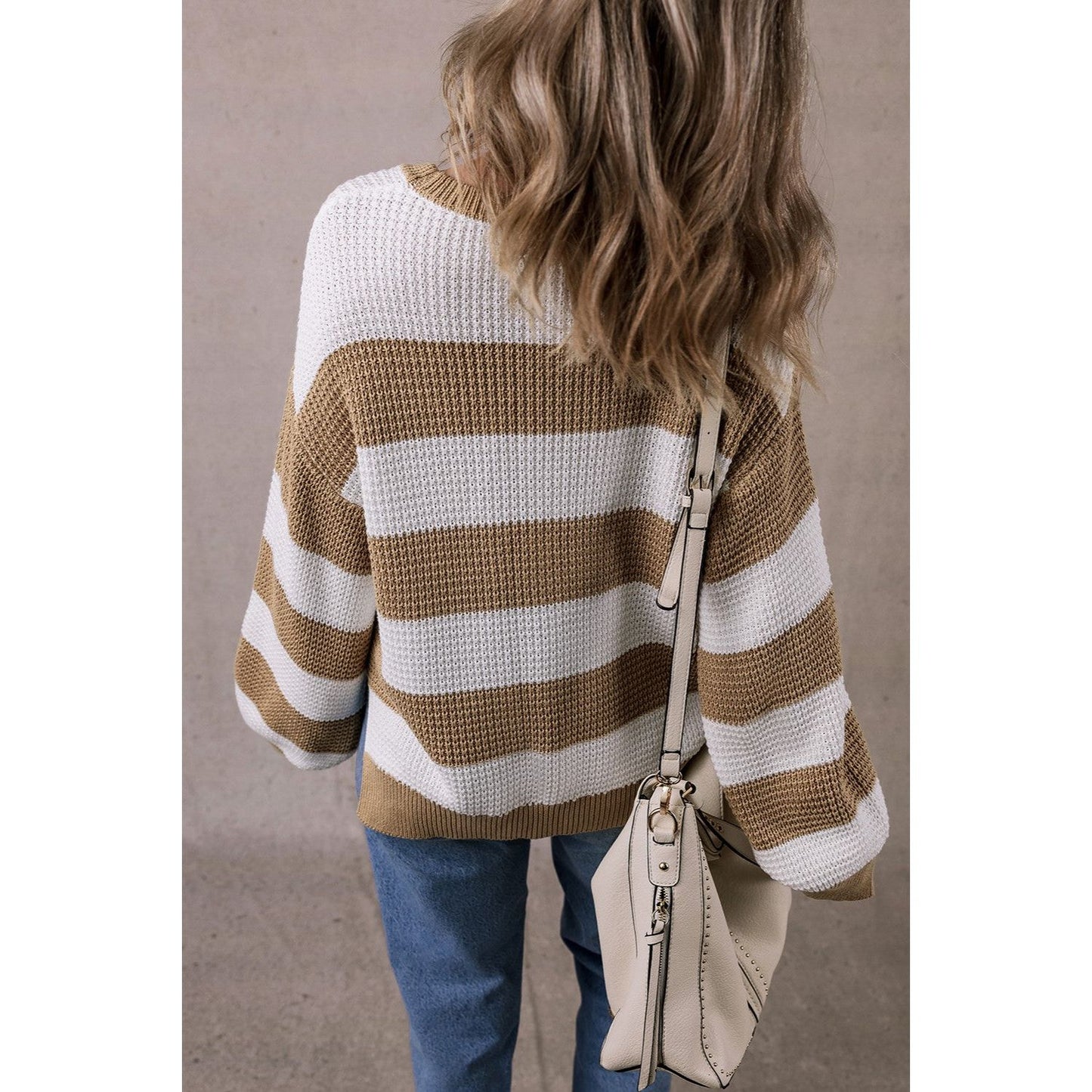 Color Block Round Neck Sweater