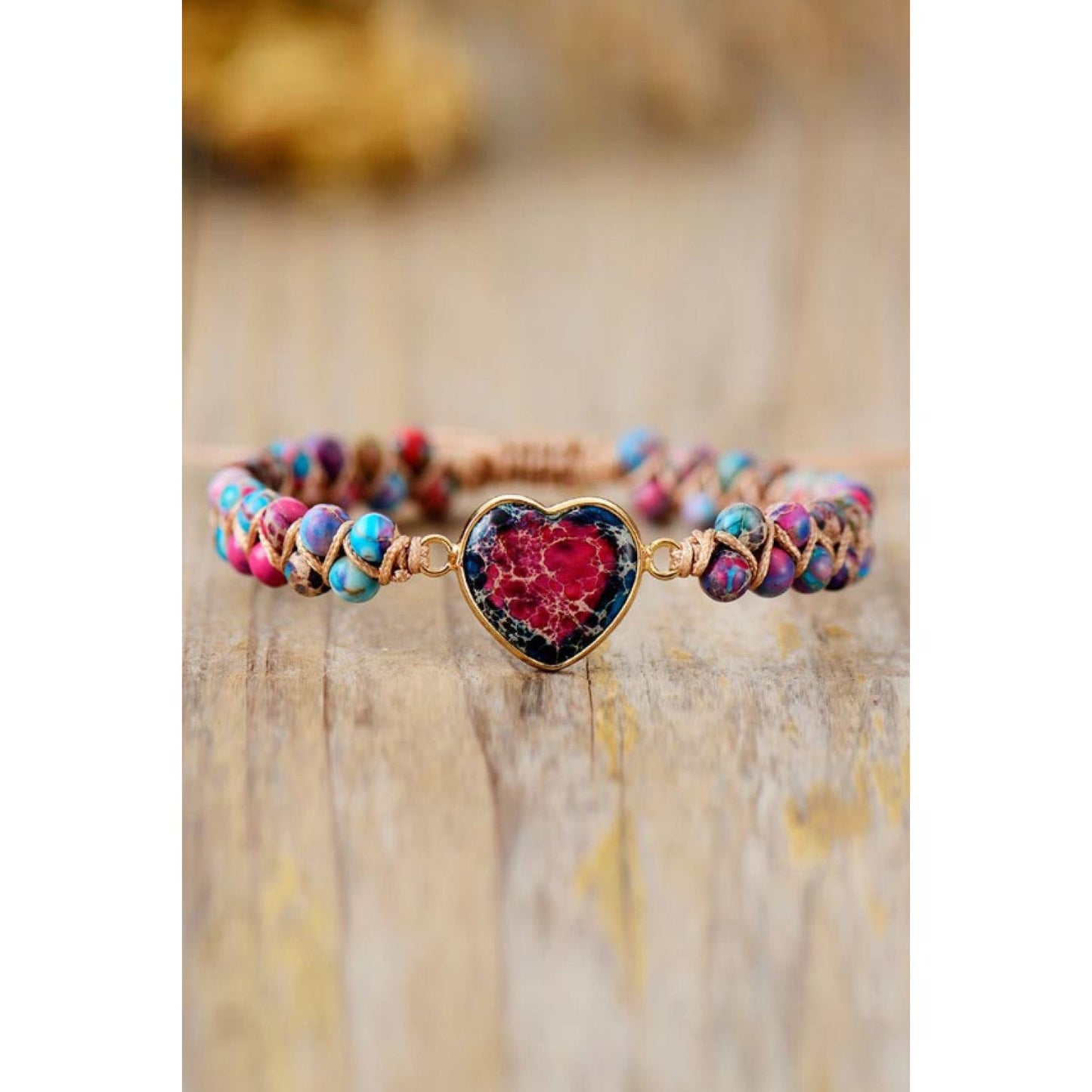 Handmade Heart Shape Natural Stone Bracelet