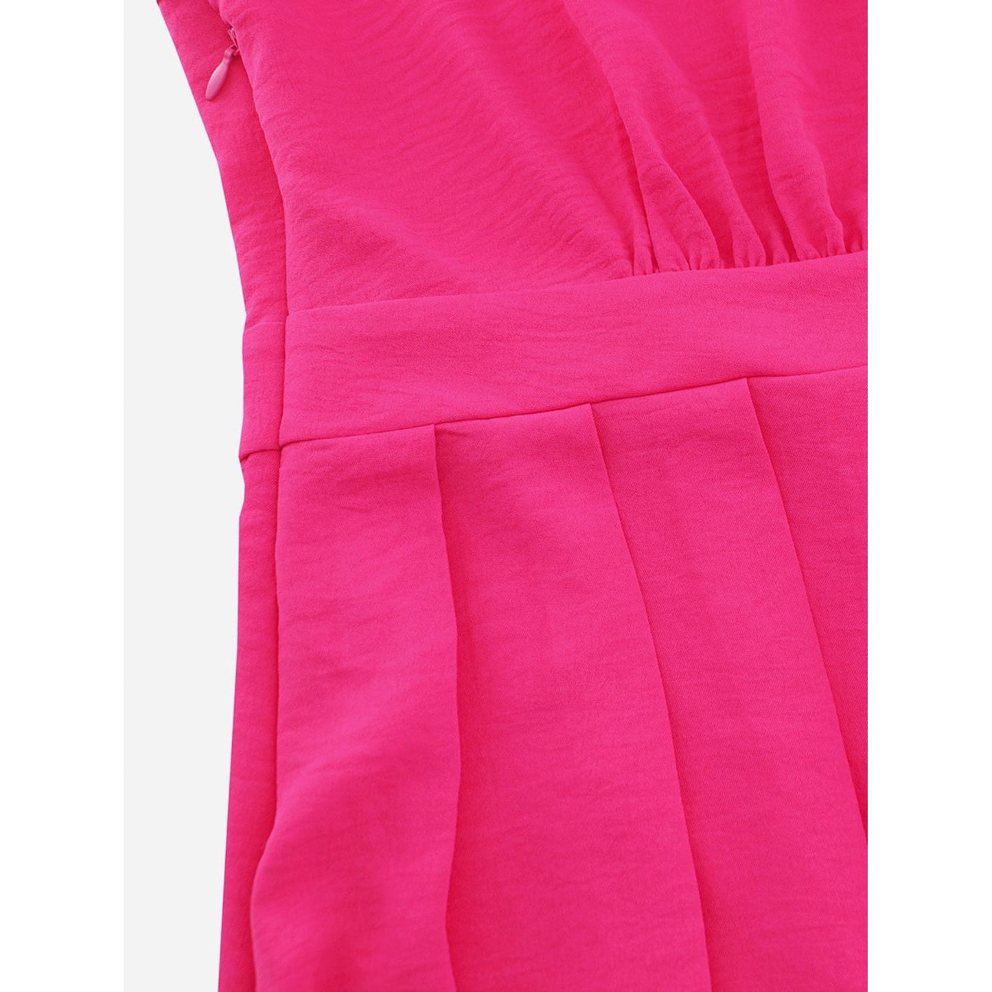 Bow Asymmetrical Neck Sleeveless Dress