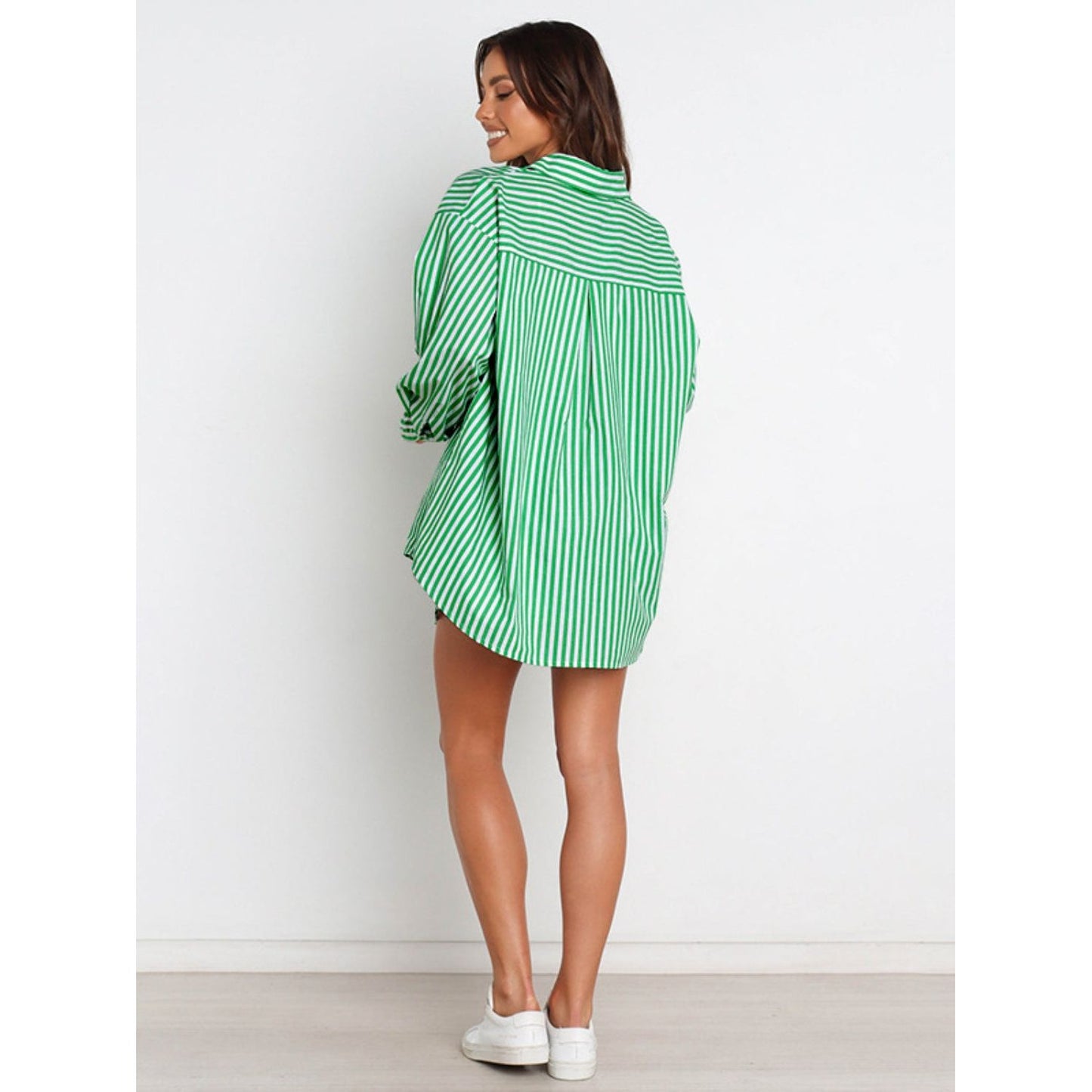 Striped Dropped Shoulder Shirt and Shorts Set