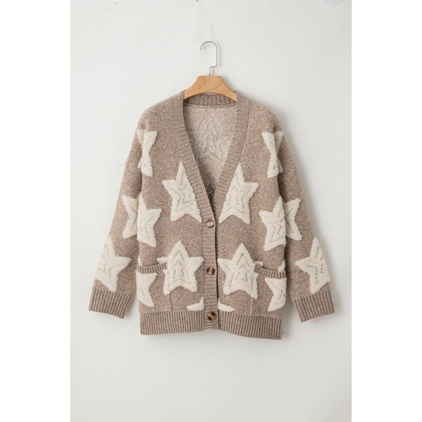 Star Button Up Long Sleeve Cardigan