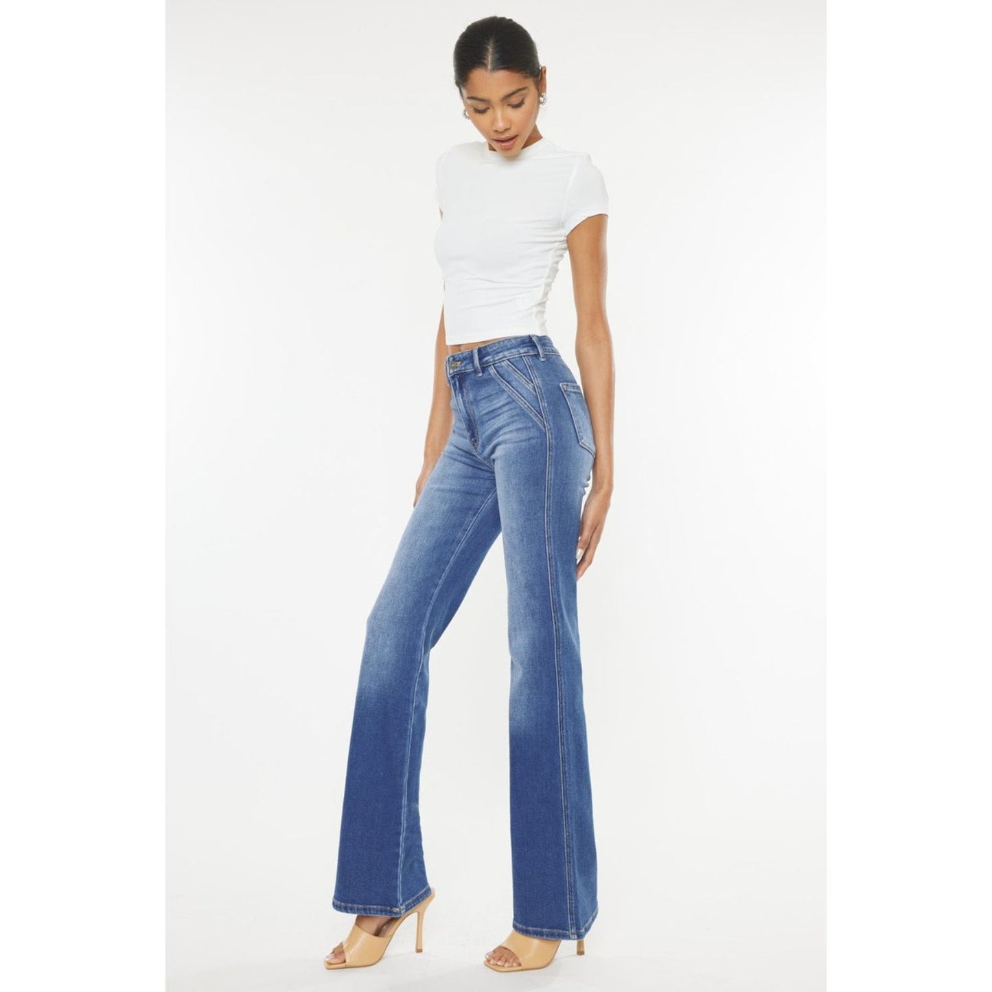 Kancan Ultra High Waist Gradient Flare Jeans