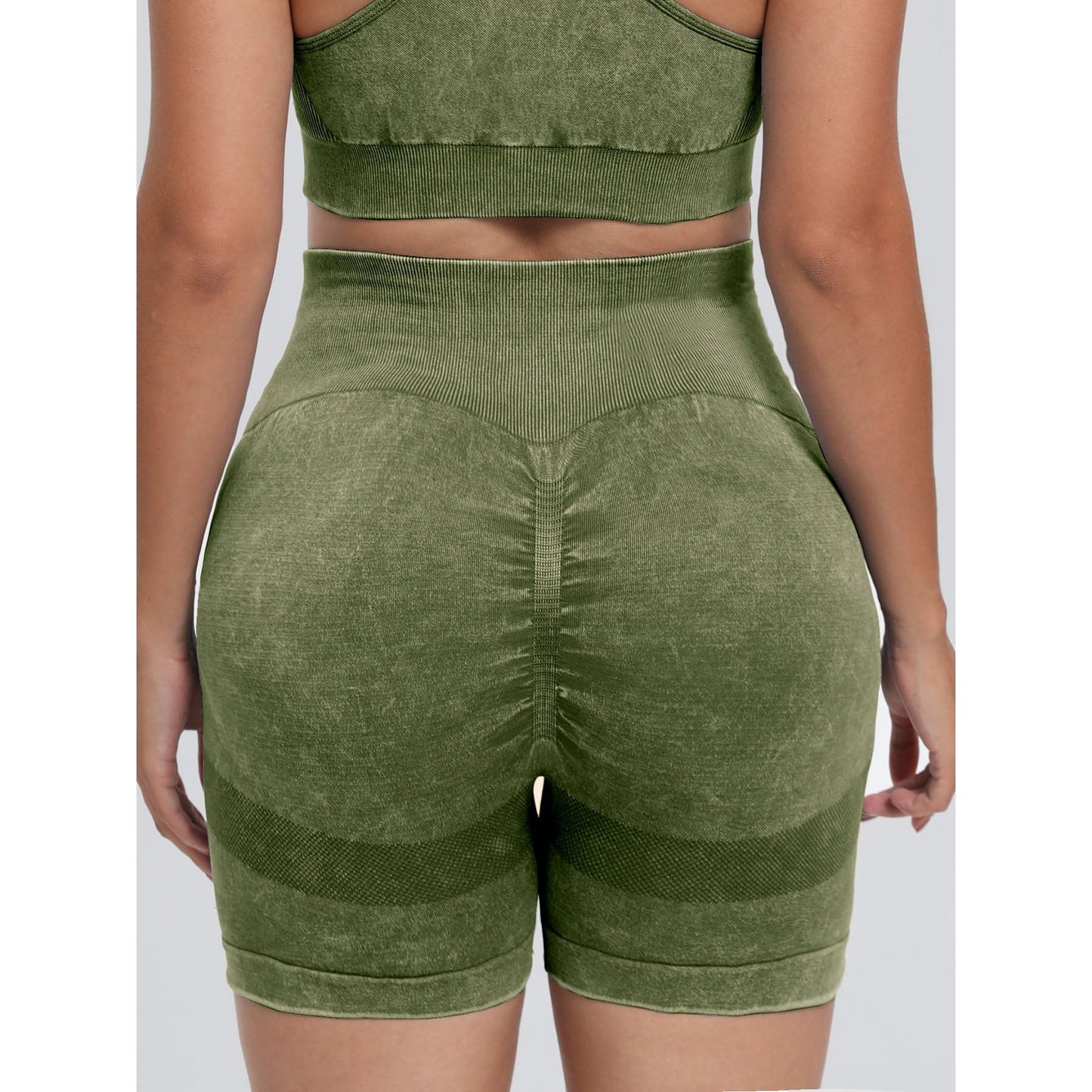 Washed High Waist Active Shorts