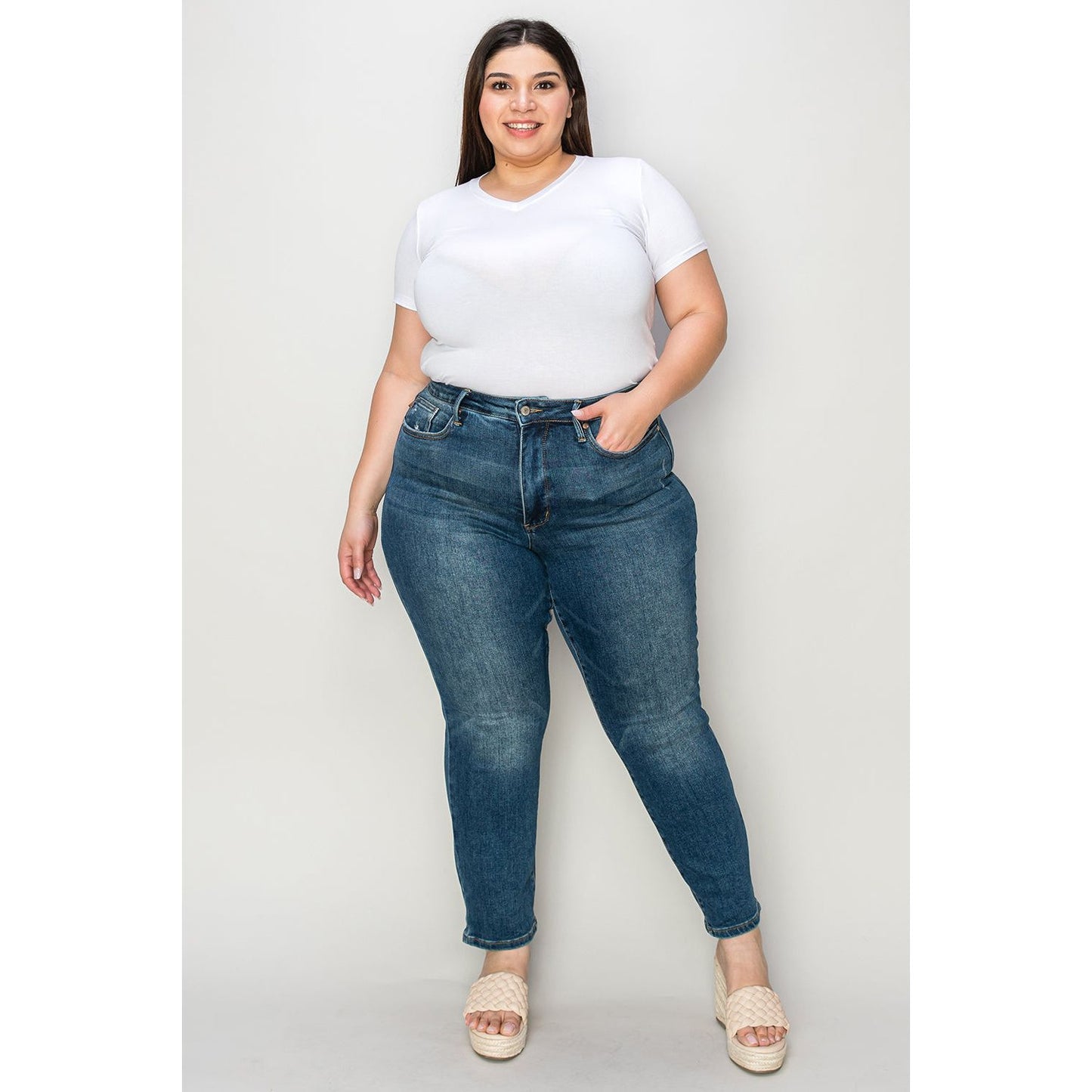 Judy Blue Full Size Tummy Control High Waist Slim Jeans