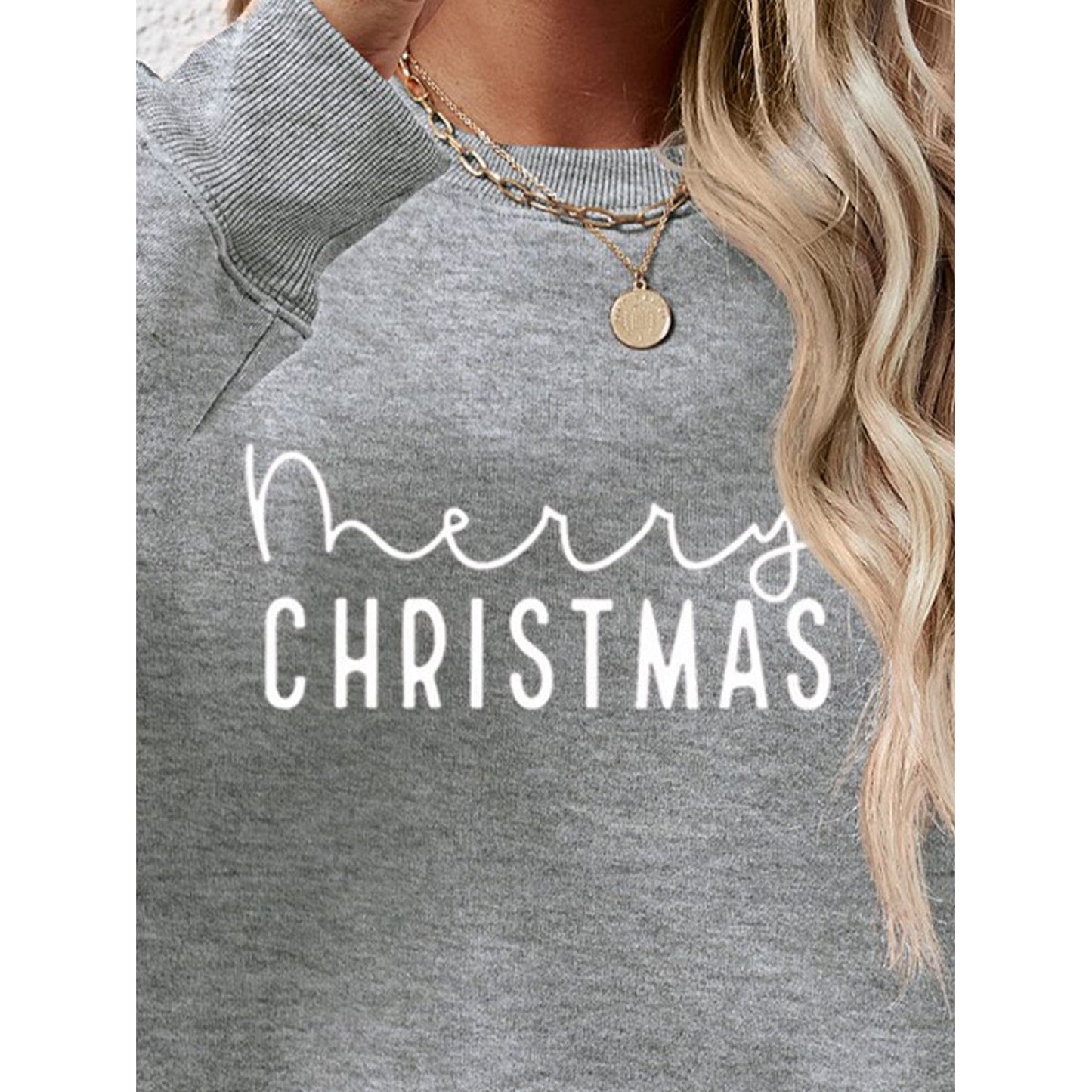 MERRY CHRISTMAS Dropped Shoulder Sweatshirt