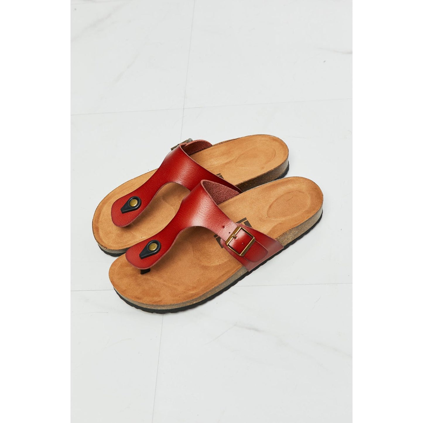 MMShoes Drift Away T-Strap Flip-Flop in Red