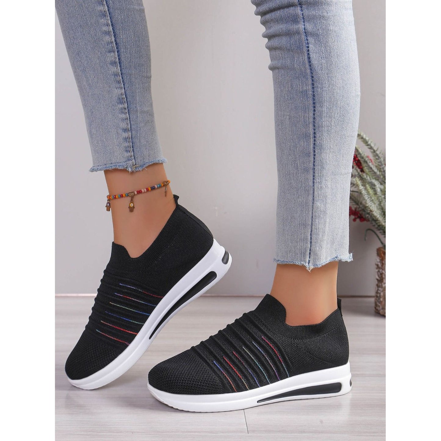 Breathable Mesh Wedge Sneakers