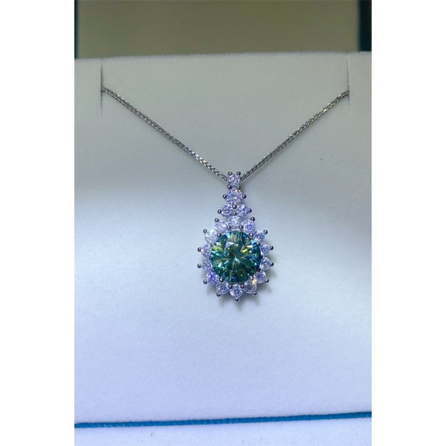 3 Carat Moissanite 925 Sterling Silver Pendant Necklace