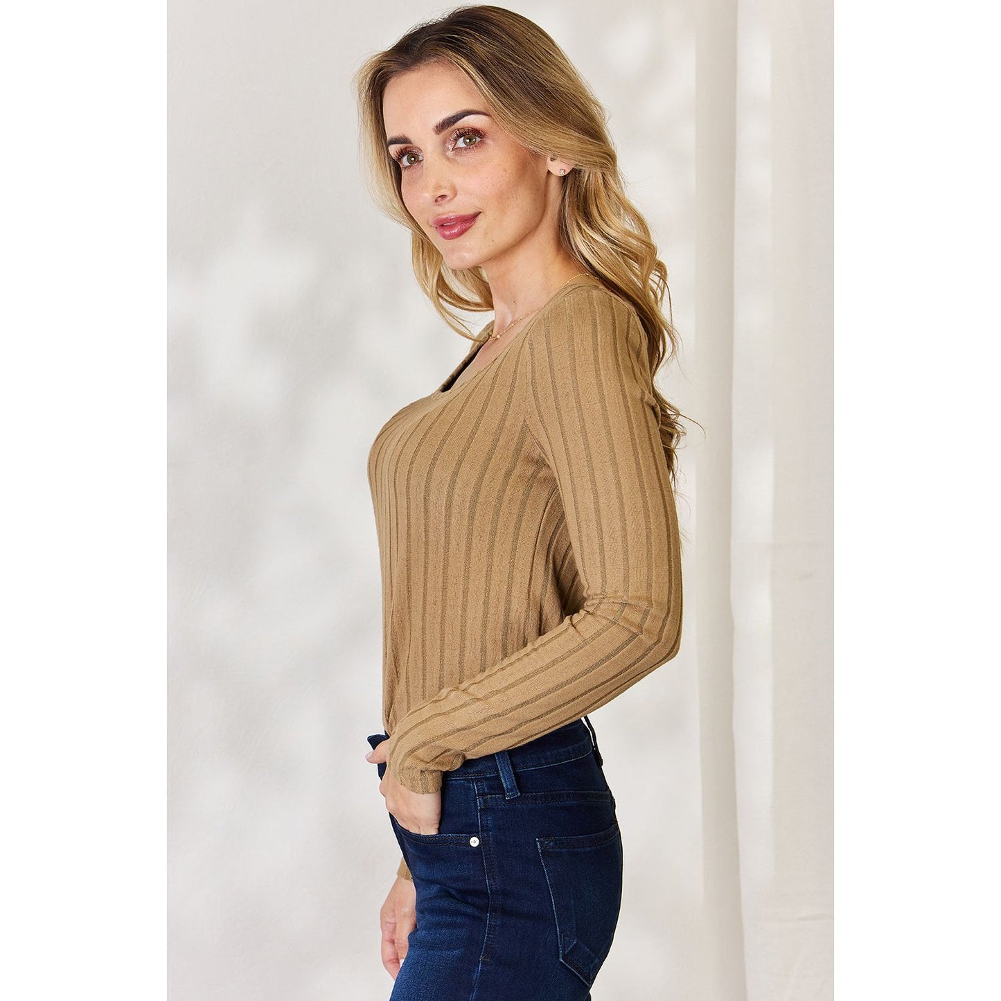 Basic Bae Full Size Ribbed Long Sleeve T-Shirt