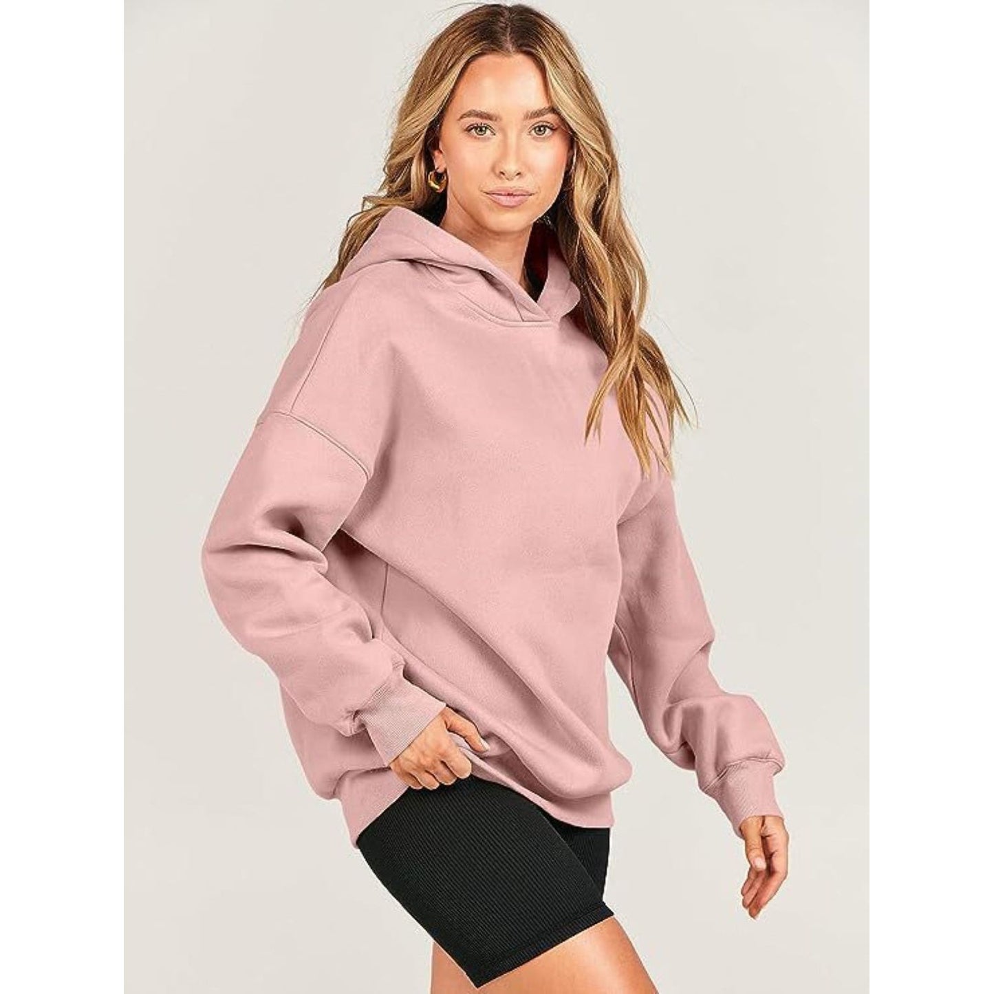 Dropped Shoulder Long Sleeve Hoodie