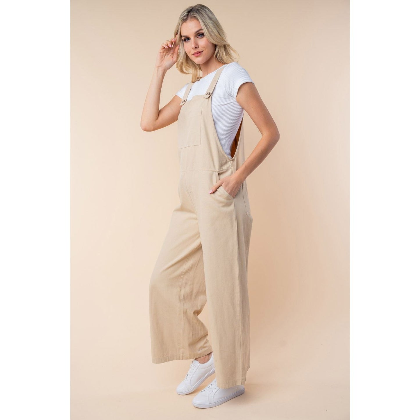 White Birch Sleeveless Wide Leg Jumpsuit