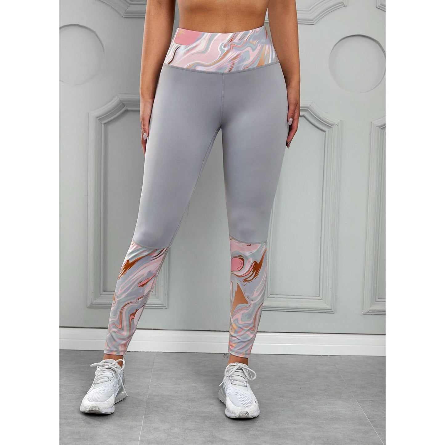 Printed Wide Waistband Active Leggings