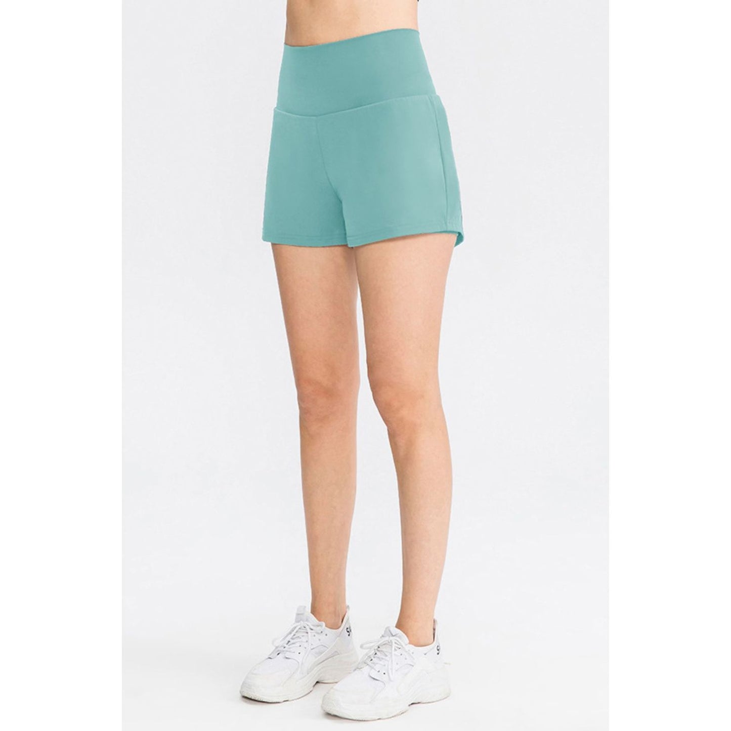 Wide Waistband Sports Shorts with Pockets