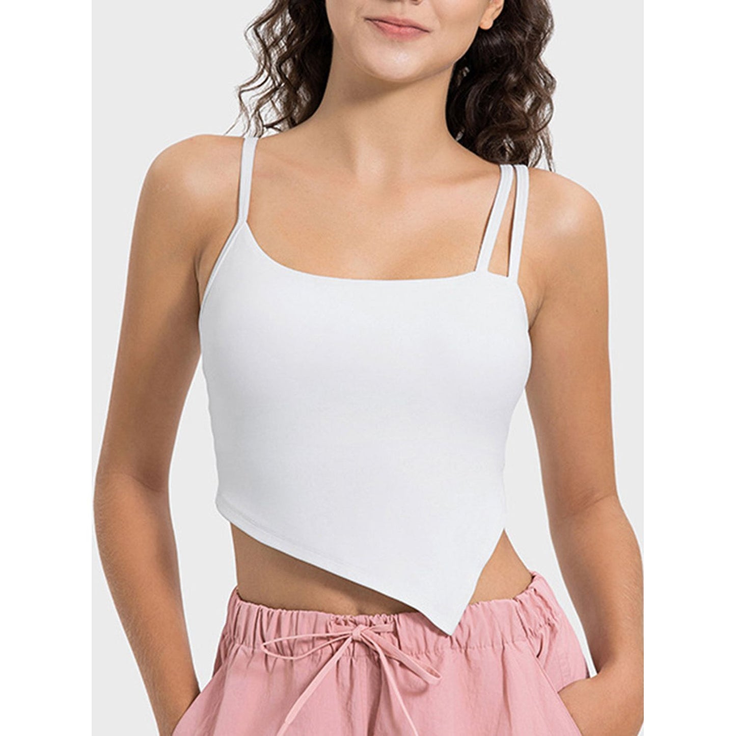 Slit Asymmetrical Neck Active Cami