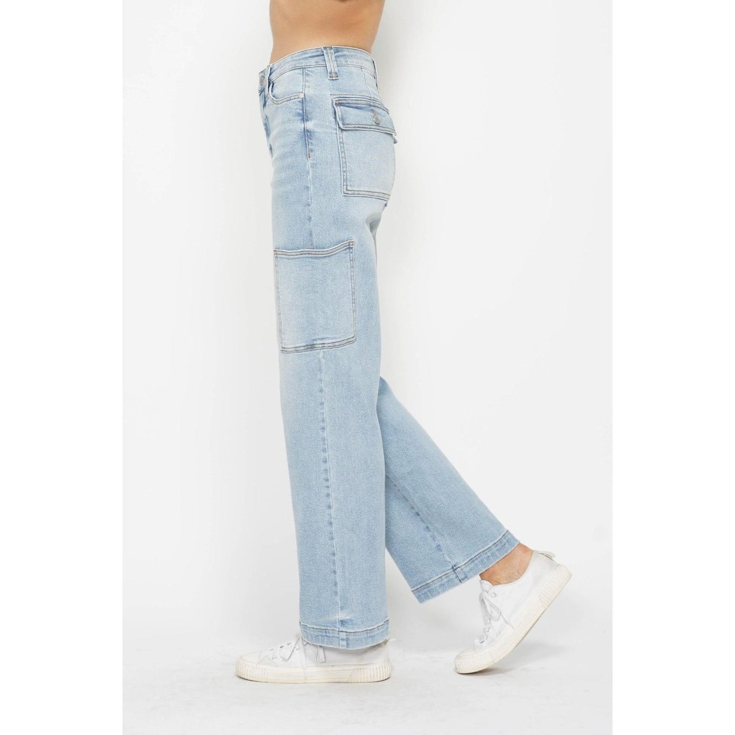 Judy Blue Full Size High Waist Straight Cargo Jeans