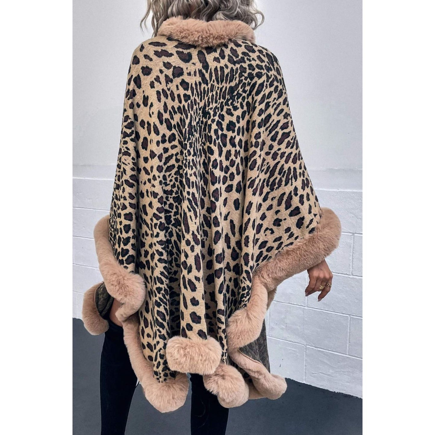 Leopard Open Front Poncho