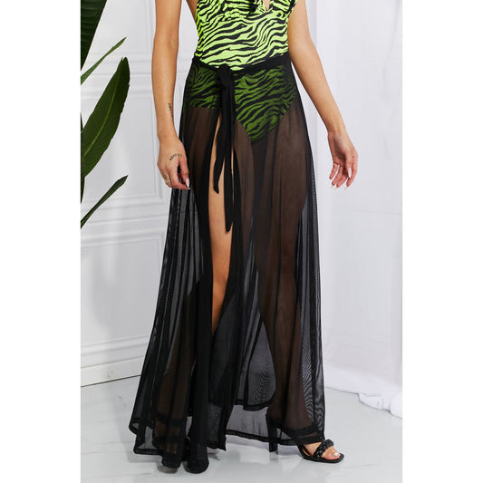 Marina West Swim Beach Is My Runway Mesh Wrap Maxi Cover-Up Skirt