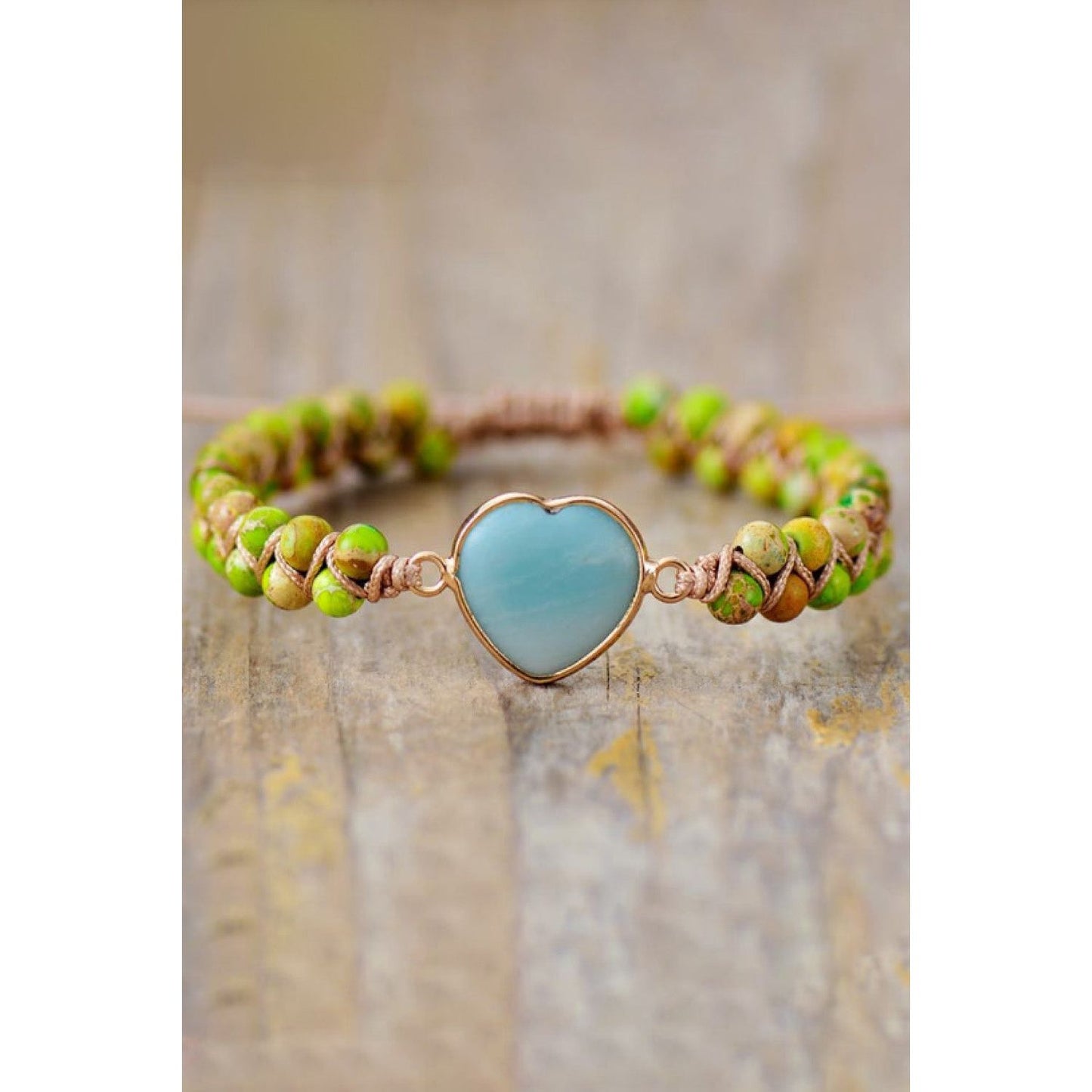 Handmade Heart Shape Natural Stone Bracelet