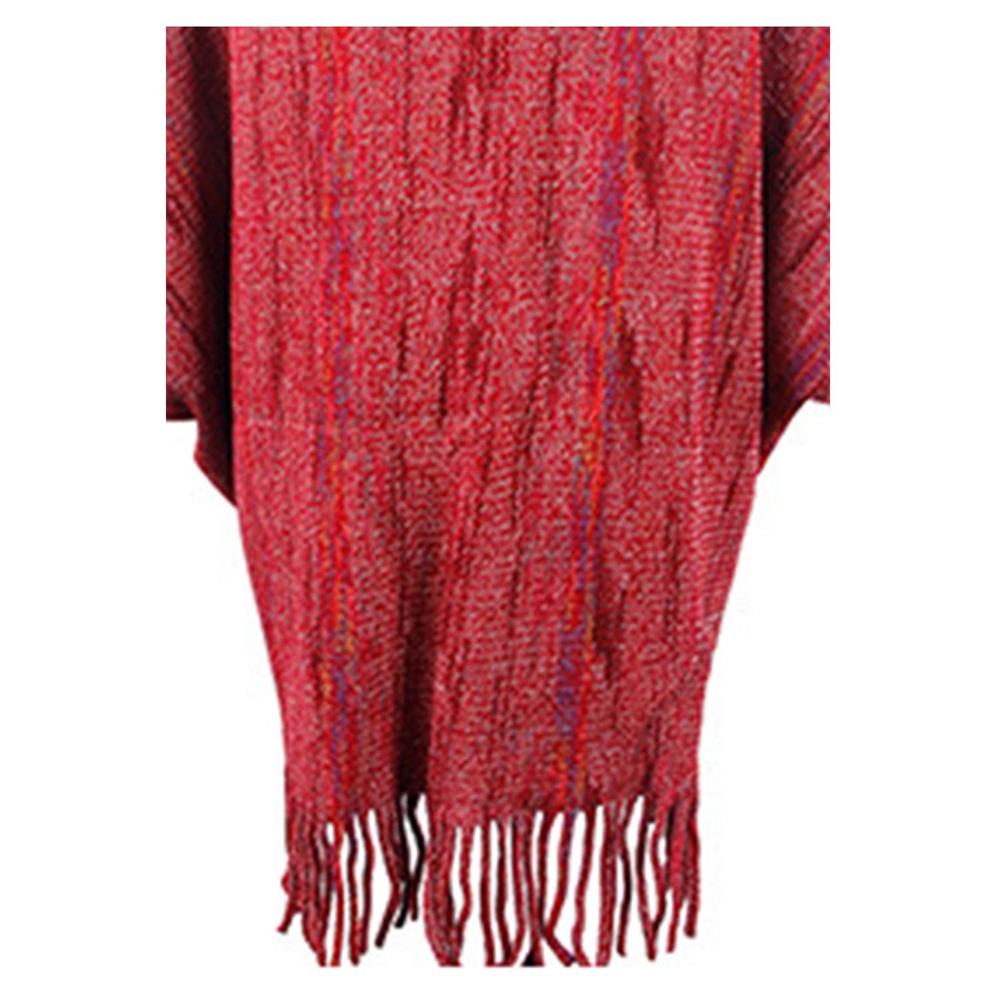 Fringe Detail Printed Poncho