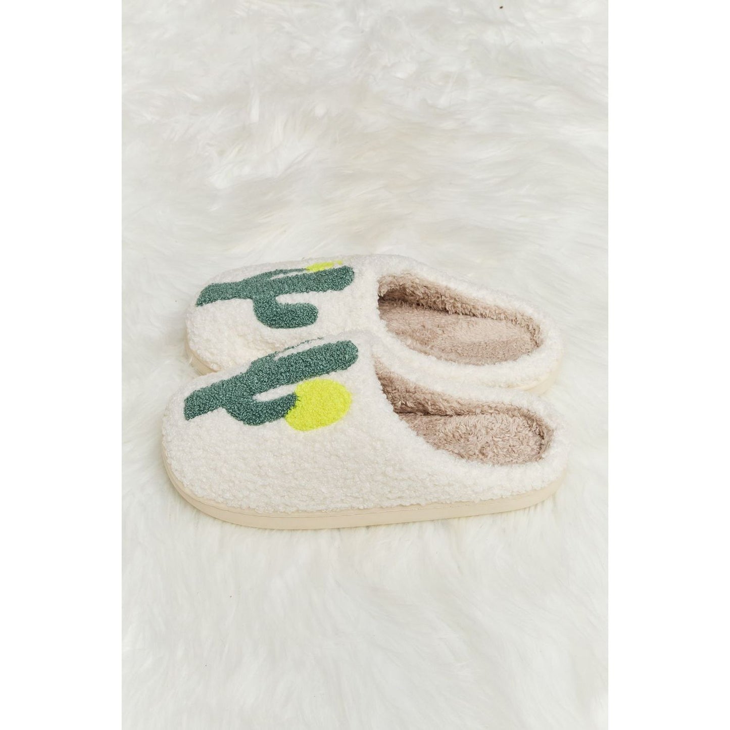 Melody Cactus Plush Slide Slippers