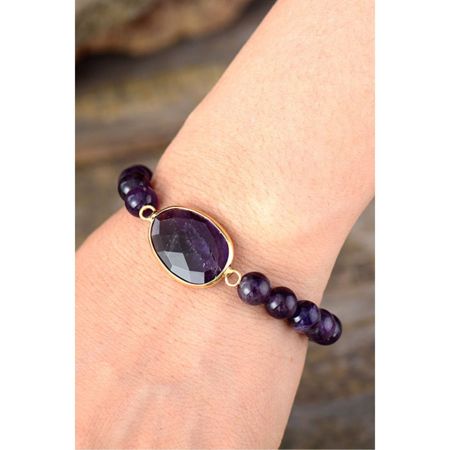 Handmade Amethyst Beaded Bracelet