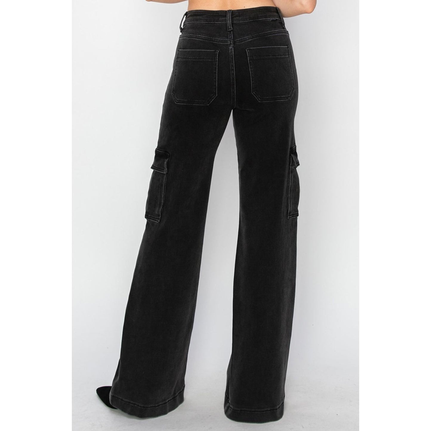 Risen Full Size High Rise Wide Leg Cargo Jeans