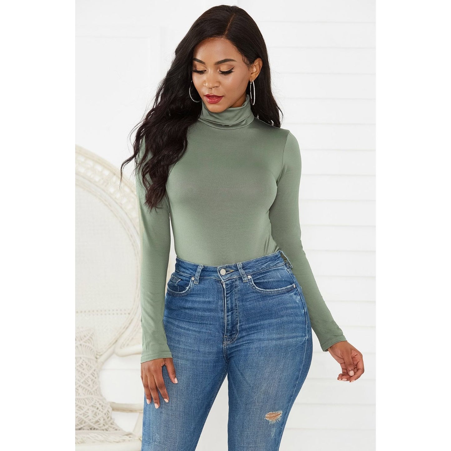 Turtleneck Long Sleeve Bodysuit