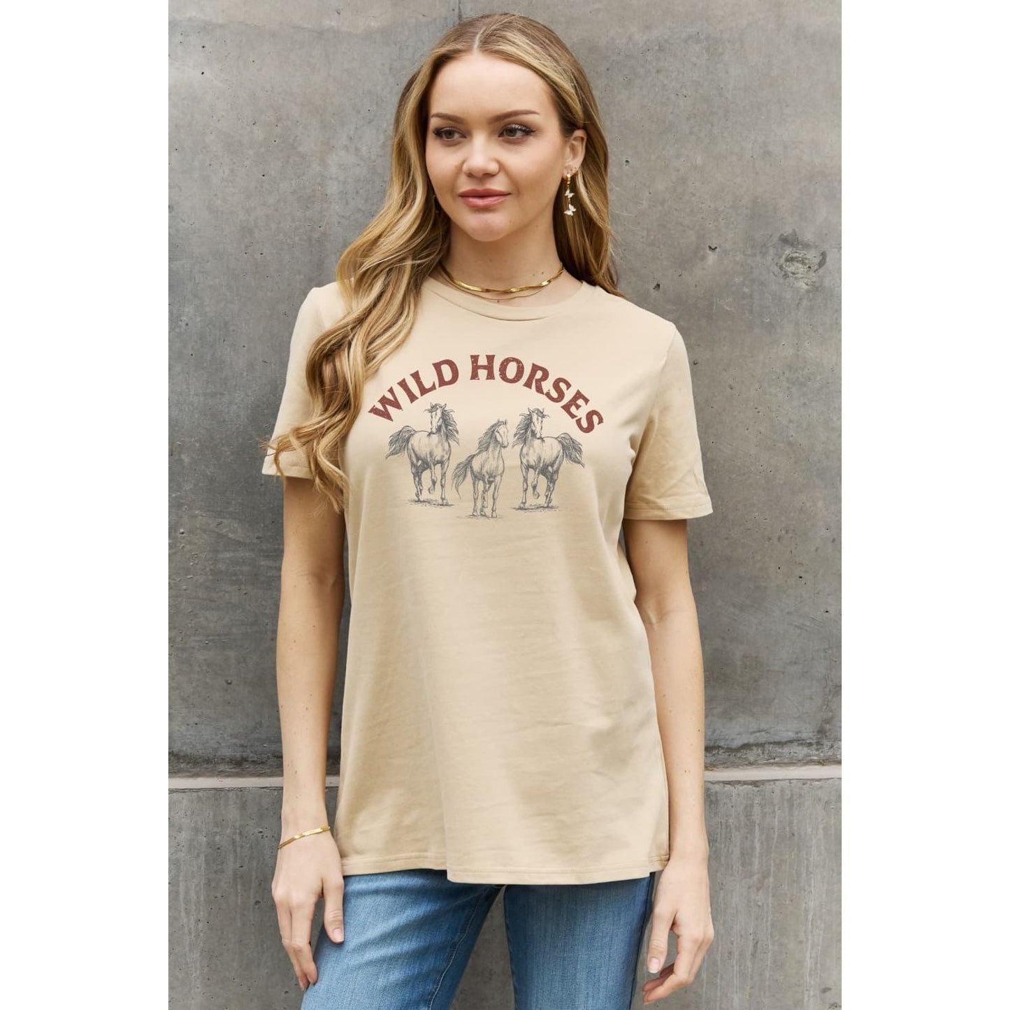 Simply Love WILD HORSES Graphic Cotton T-Shirt