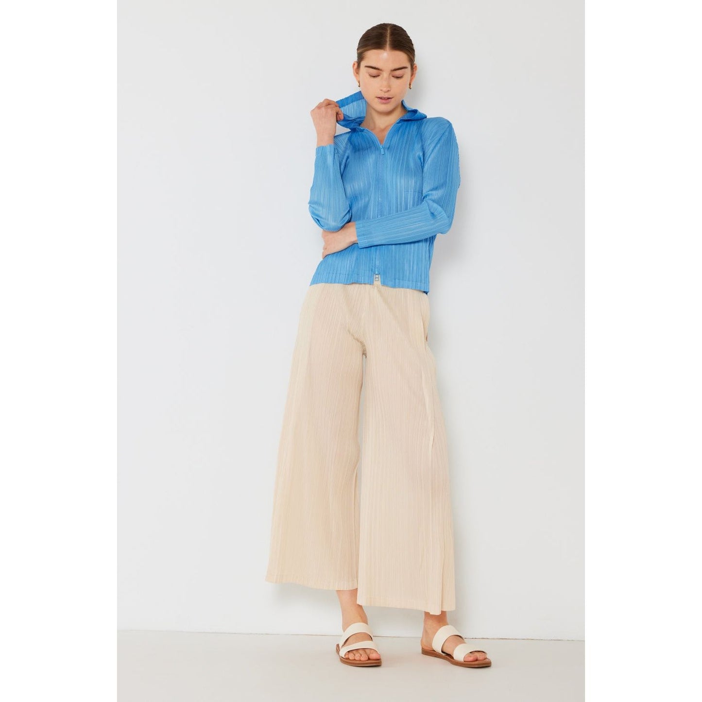 Marina West Swim Pleated Wide-Leg Pants with Side Pleat Detail