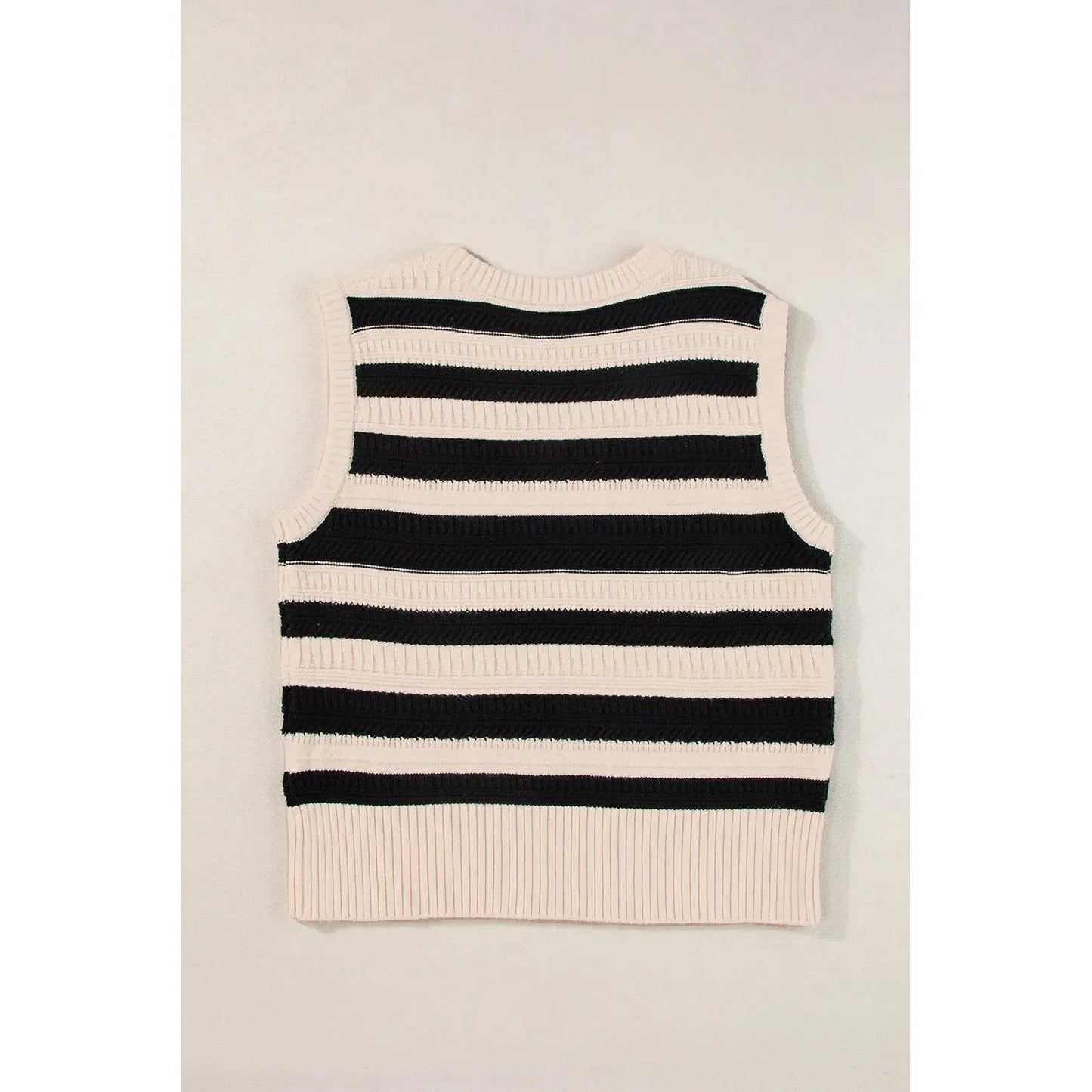 Color Block Round Neck Sweater Vest