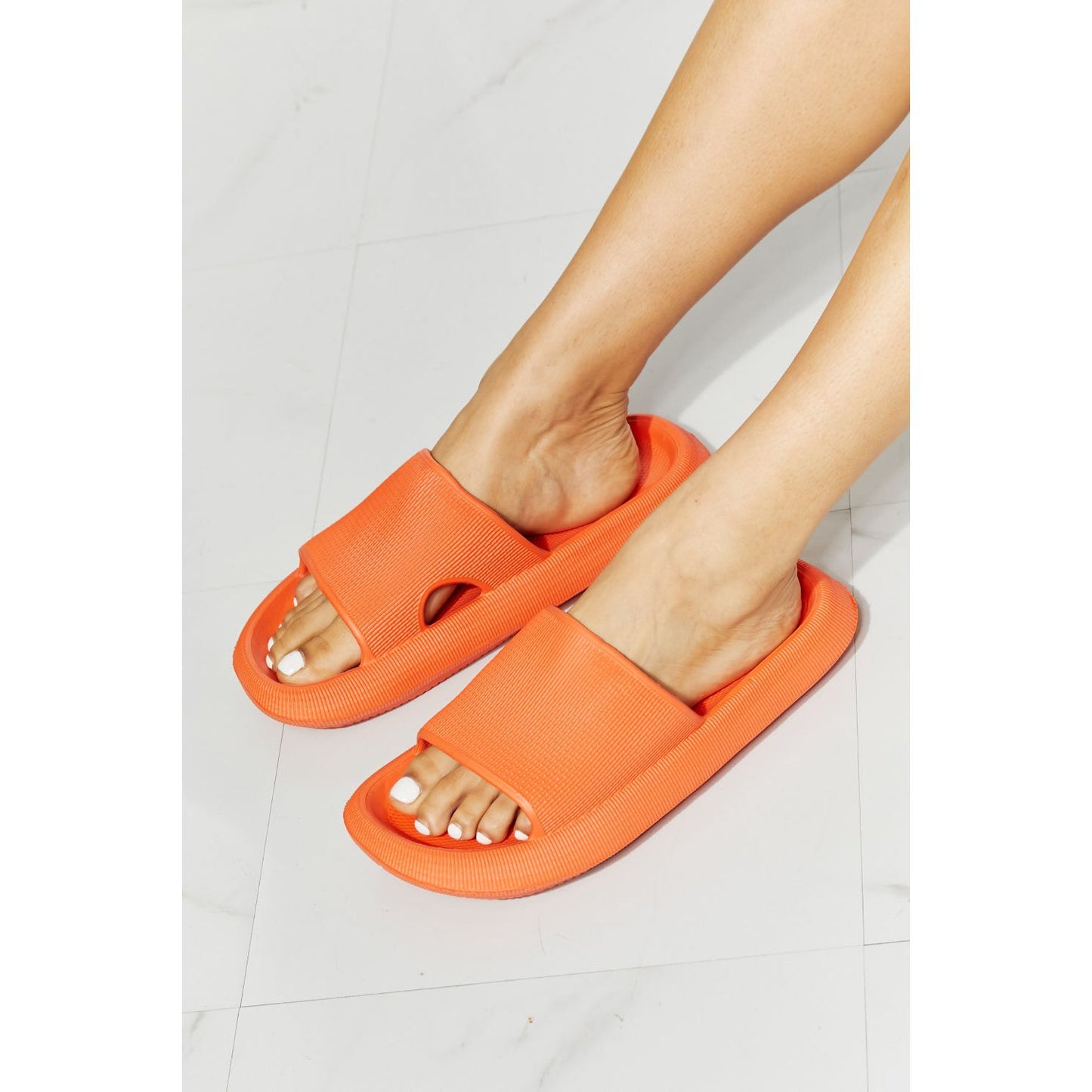 MMShoes Arms Around Me Open Toe Slide in Orange