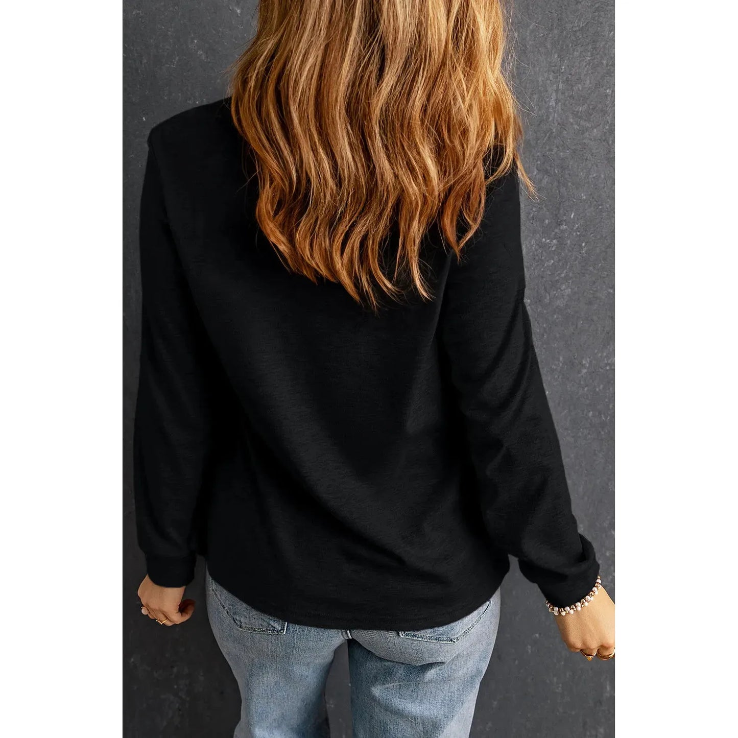 Boots Round Neck Long Sleeve Sweatshirt